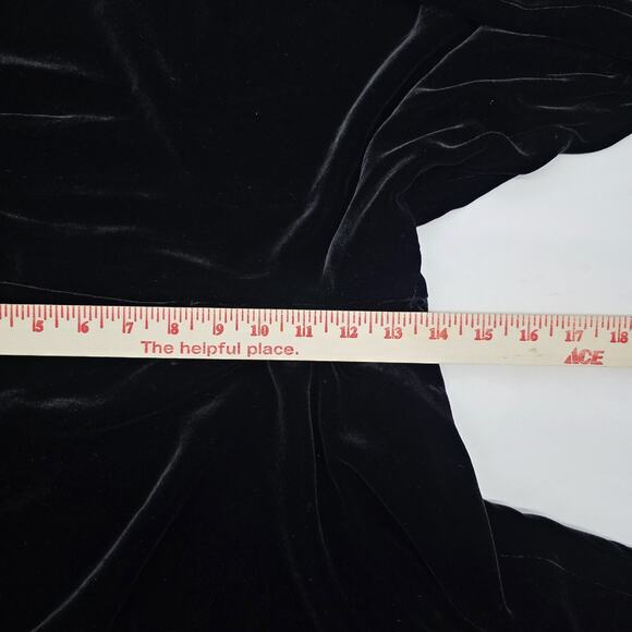 Vintage Ann Taylor Velvet Suit 14 Blazer Pants Black Classic Polished Silk Blend - Picture 13 of 14